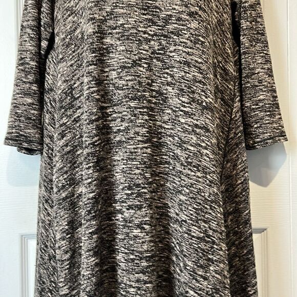 Max Studio Black/Grey/White Heathered Asymmetrical Swing Dress Size M - Picture 3 of 13